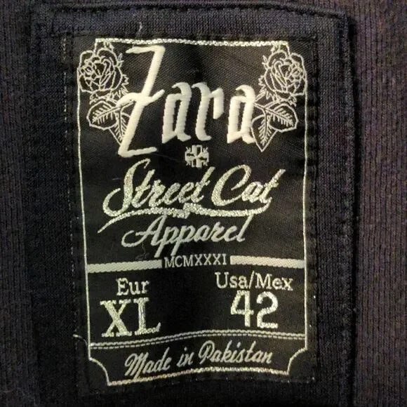 Zara Street Cat Apparel Black Lucky 13 Varsity Jacket - Picture 9 of 10